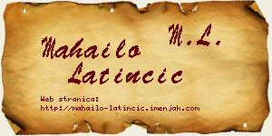 Mahailo Latinčić vizit kartica